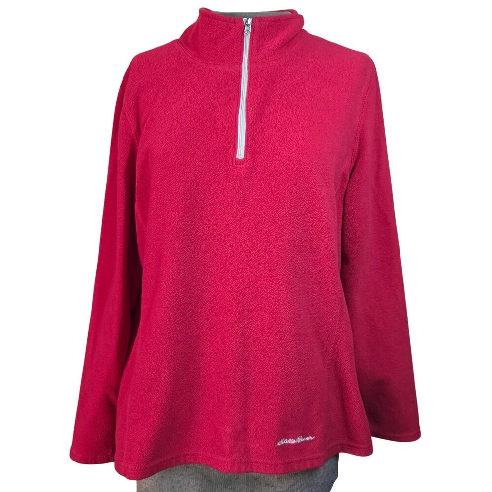 Eddie Bauer Pink Quarter Zip Pullover Size Large
